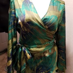 Sheer wrap Wing sleeve top